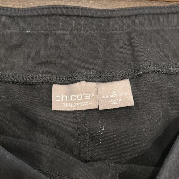 CHICO'S Zenergy Black Cropped PullOn Pant Chico's Size 2/US 12/14 - Picture 6 of 7